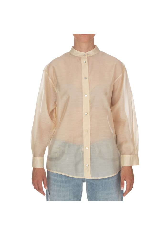 camicia donna kartika semi trasparente beige