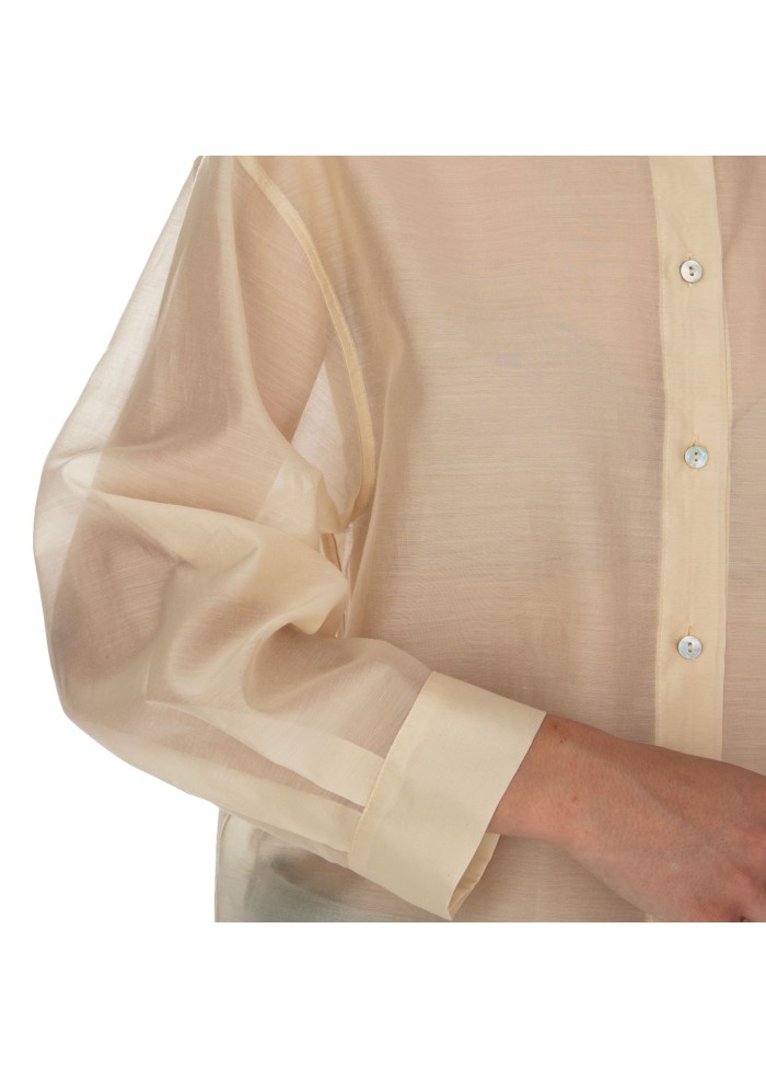 camicia donna kartika semi trasparente beige