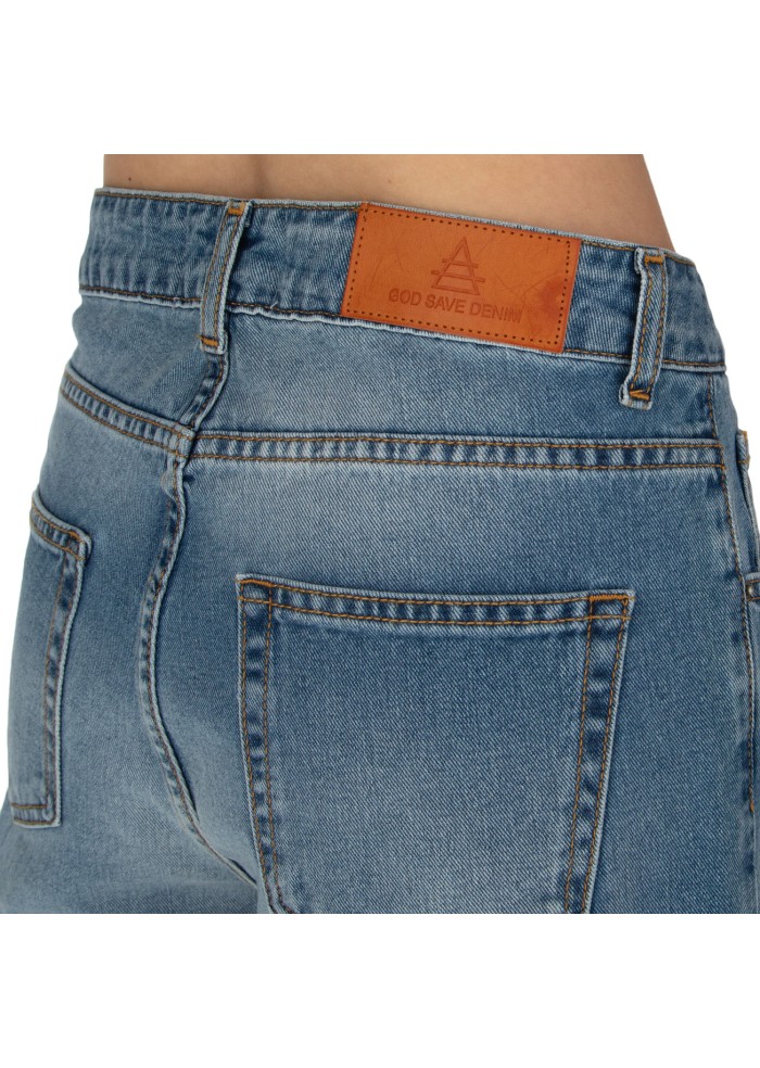 womens jeans god save denim margherita slim cropped blue