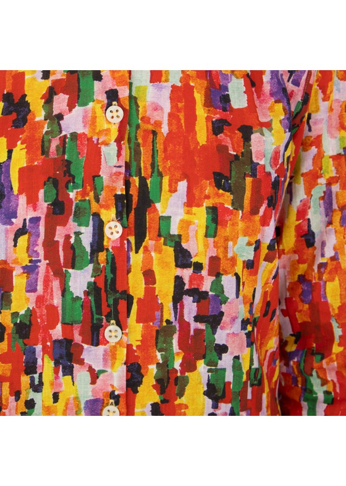 abito donna bastoncino stampa astratta multicolore