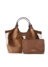 GIANNI CHIARINI | HANDTASCHE DUA NATURALE BRAUN WEISS