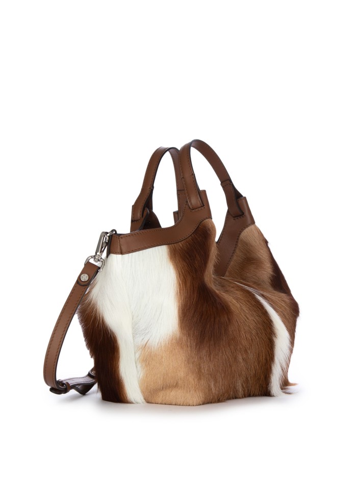 borsa a mano gianni chiarini dua naturale marrone bianco