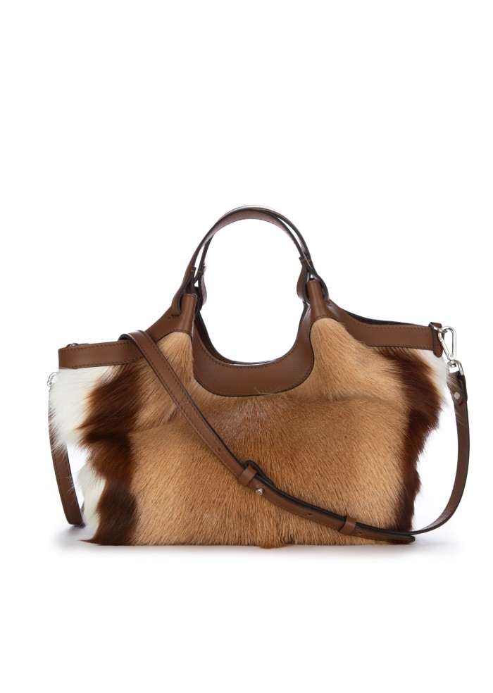 borsa a mano gianni chiarini dua naturale marrone bianco