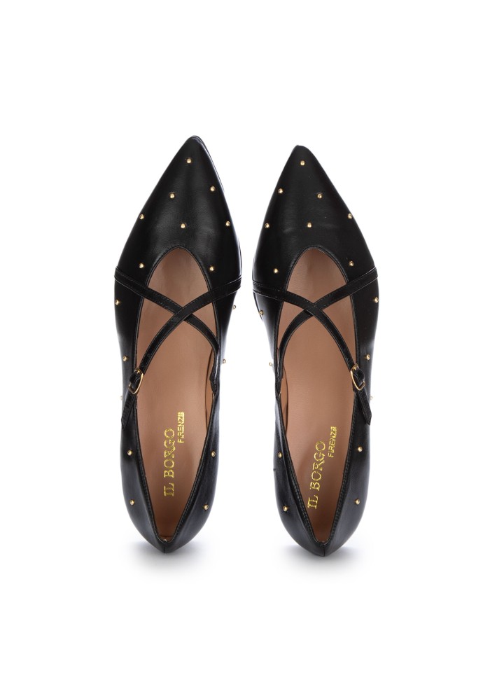 damen mary jane ballerinas il borgo firenze ziernieten schwarz