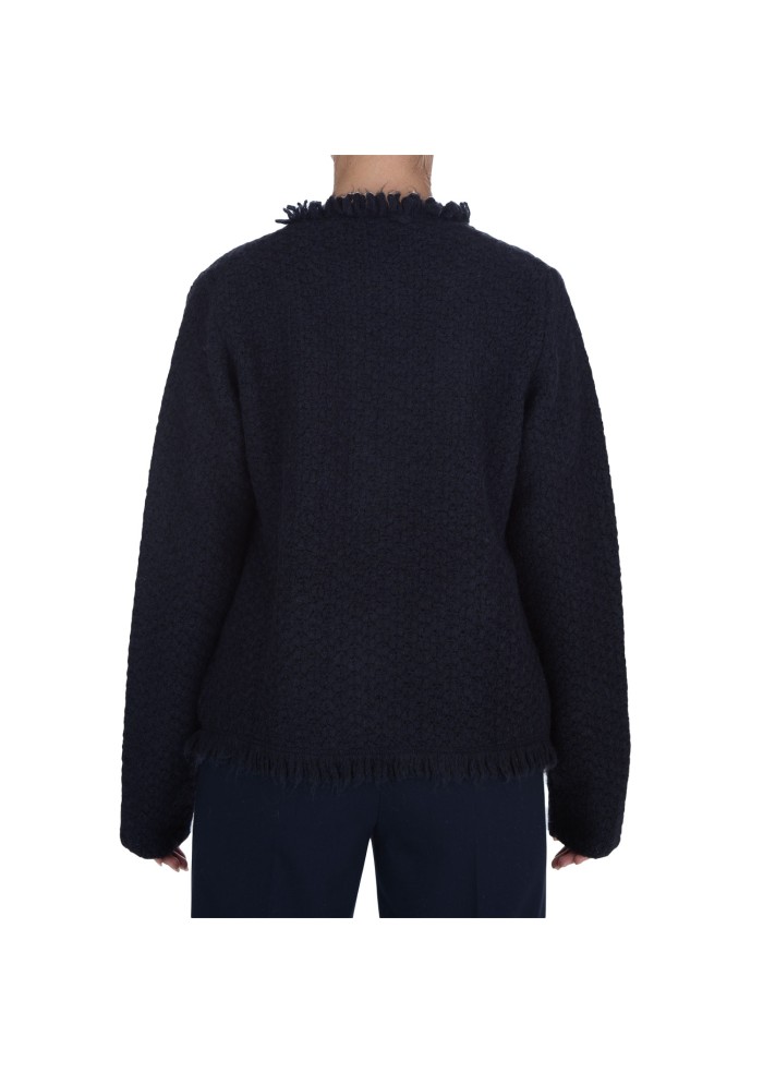 cardigan donna kartika sfrangiato blu