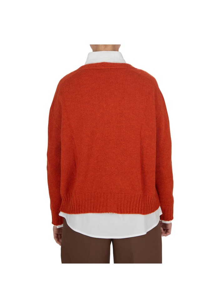 cardigan donna riviera cashmere tasche arancione