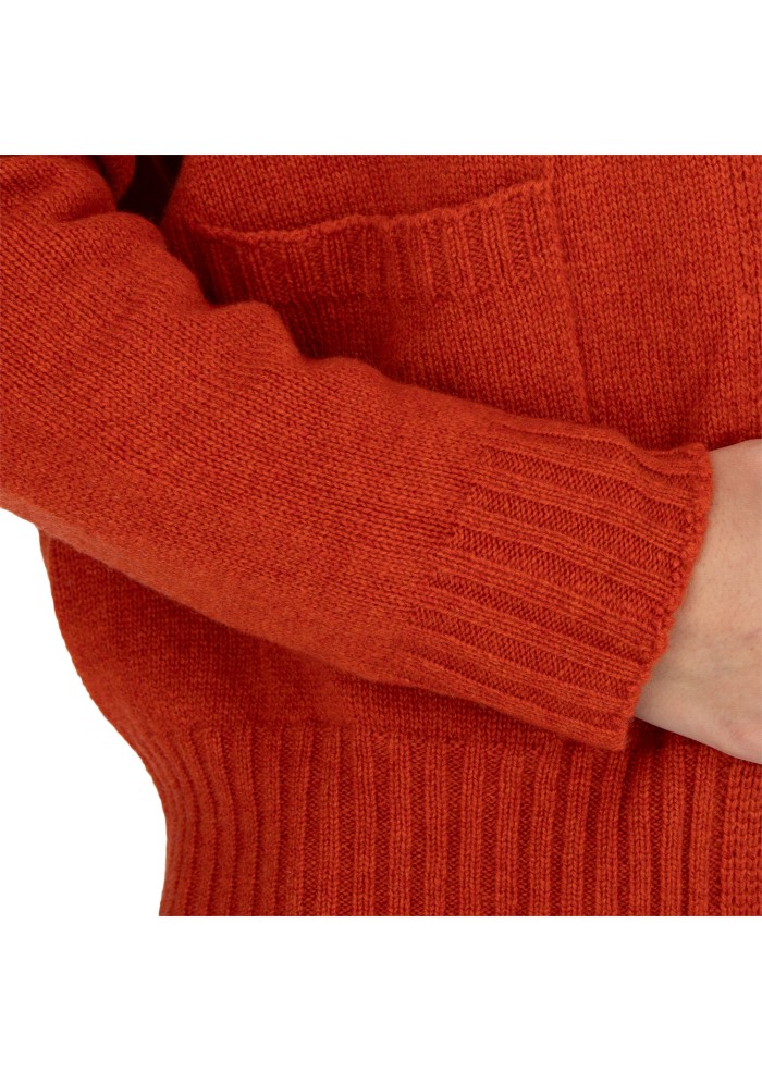 cardigan donna riviera cashmere tasche arancione