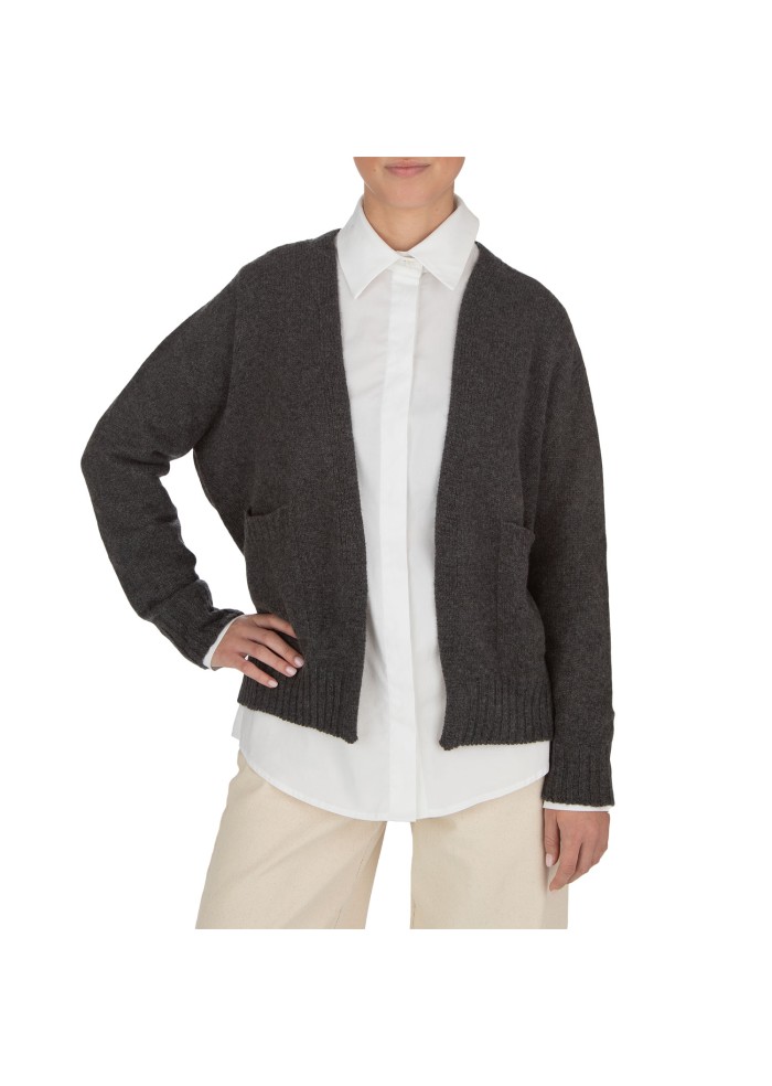 damen cardigan riviera cashmere taschen dunkelgrau