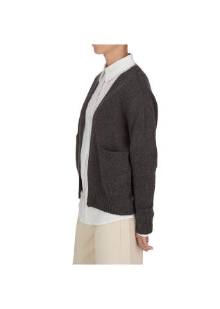 RIVIERA CASHMERE | CARDIGAN TASCHEN DUNKELGRAU