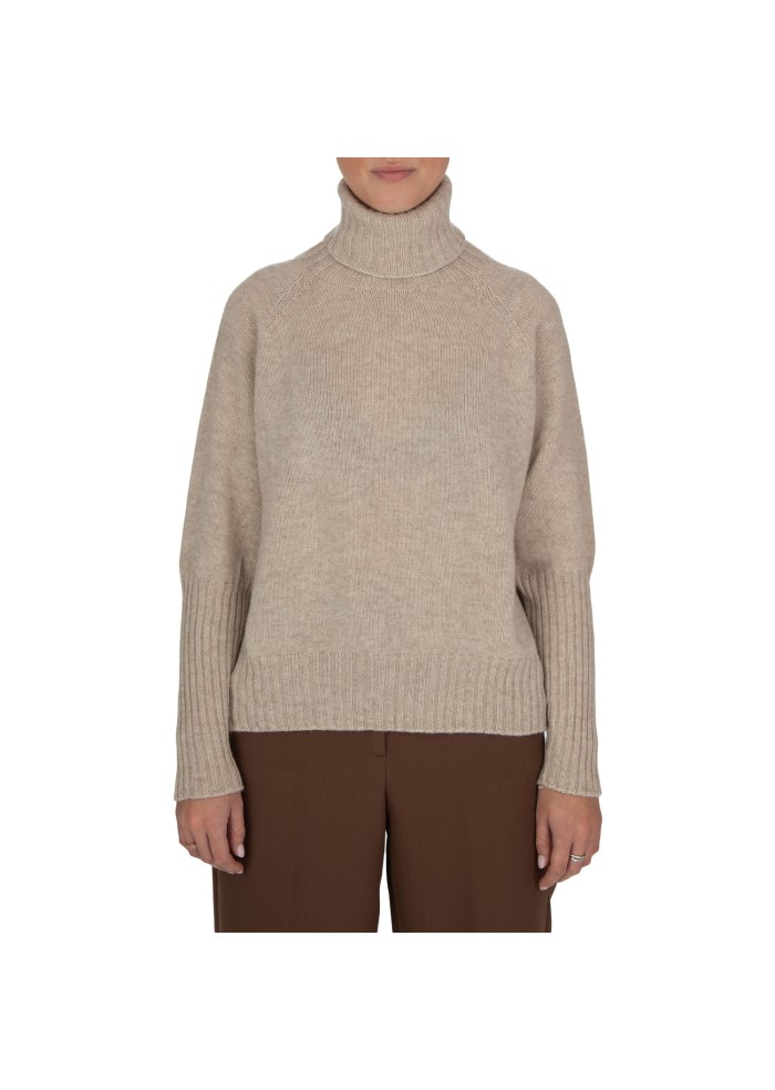 bolero donna riviera cashmere collo alto beige