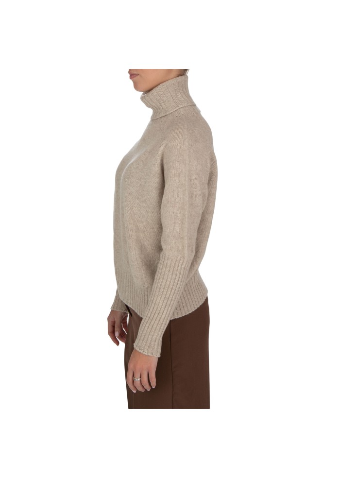 bolero donna riviera cashmere collo alto beige