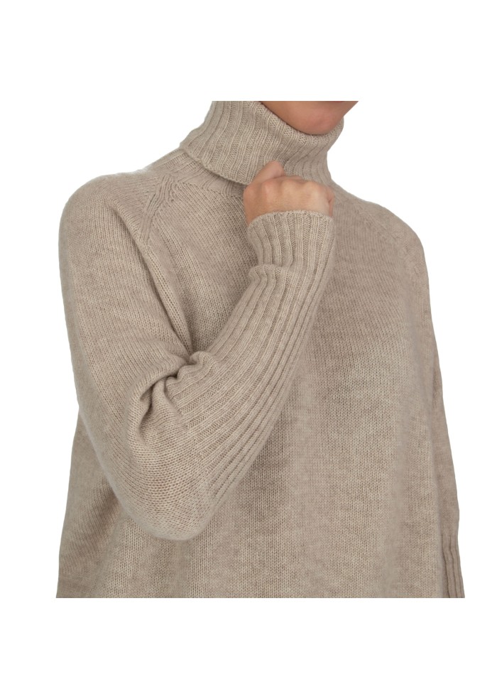 bolero donna riviera cashmere collo alto beige