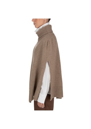 RIVIERA CASHMERE | PONCHO COLLO ALTO MARRONE