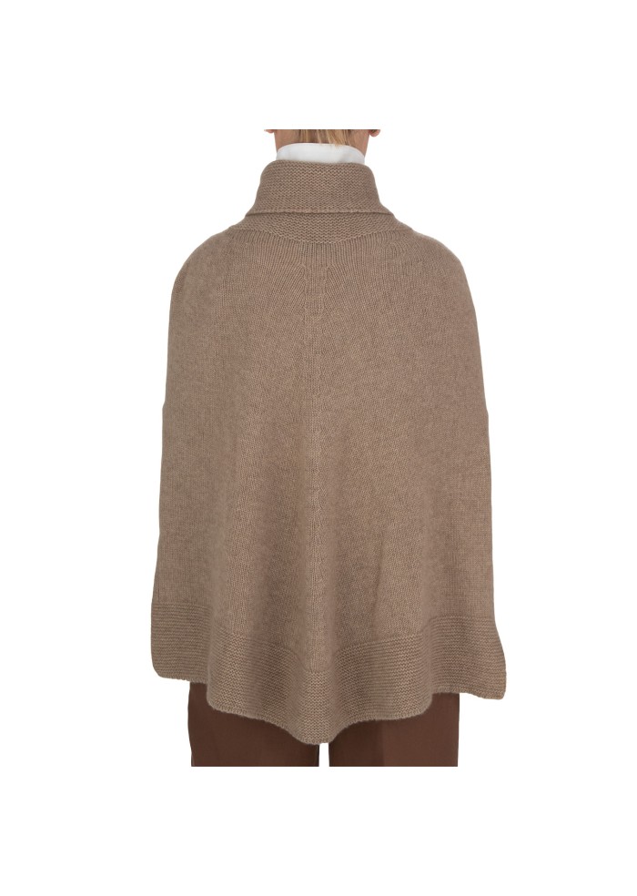 damen poncho riviera cashmere rollkragen braun