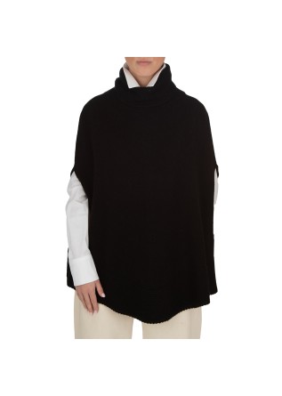 damen poncho riviera cashmere rollkragen schwarz