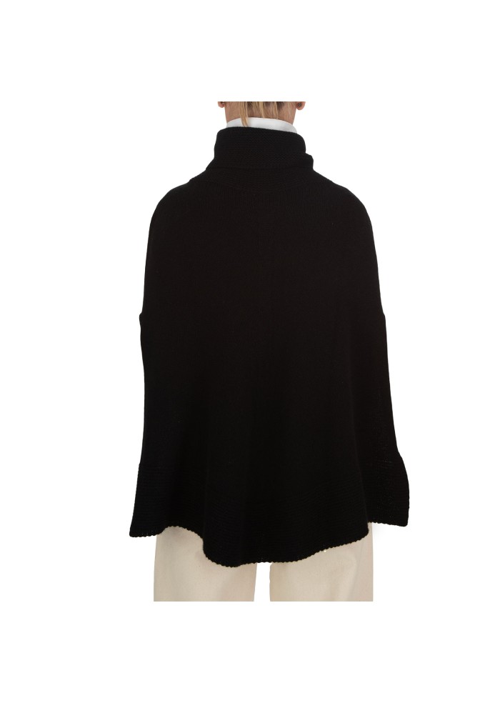 damen poncho riviera cashmere rollkragen schwarz