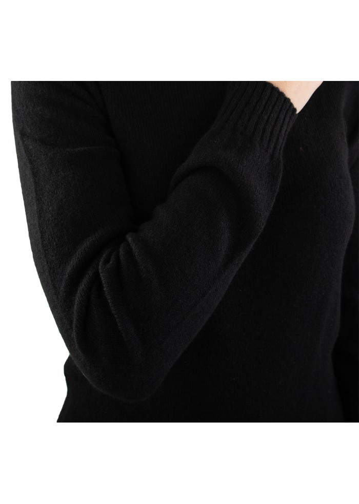 maglione donna riviera cashmere girocollo portofino nero