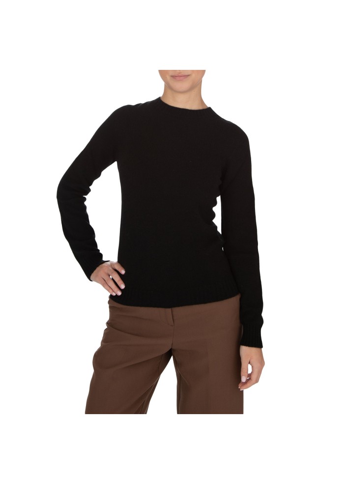 maglione donna riviera cashmere girocollo portofino nero