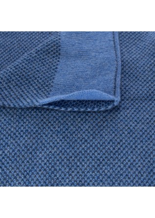 RIVIERA CASHMERE | COLLAR SCARF VIRGOLA BLUE LIGHT BLUE