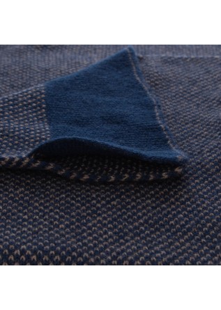 RIVIERA CASHMERE | COLLAR SCARF VIRGOLA BLUE BROWN