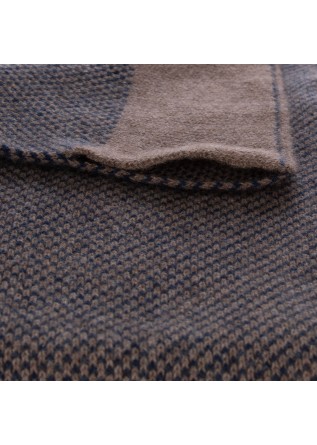 RIVIERA CASHMERE | COLLAR SCARF VIRGOLA BROWN BLUE