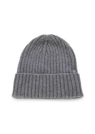 unisex mutze riviera cashmere rippenstrick dunkelgrau