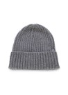 RIVIERA CASHMERE | BEANIE RIB KNIT DARK GREY