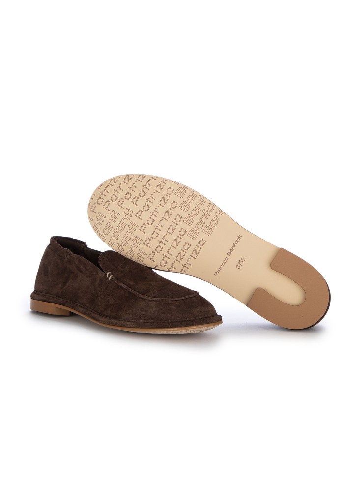 mocassini donna patrizia bonfanti college suede marrone