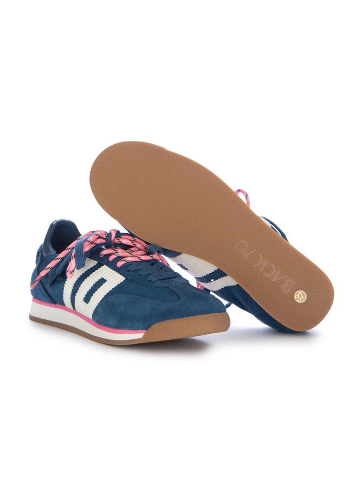 damen sneaker back 70 rocket blau rosa