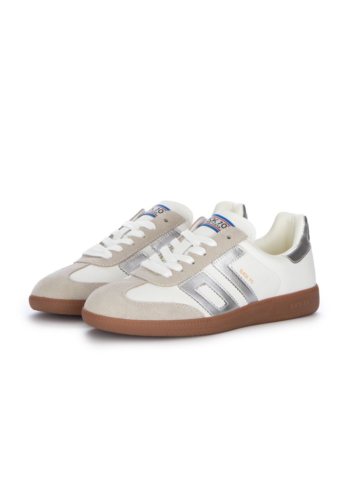 sneakers donna back 70 cloud metallic silver bianco beige
