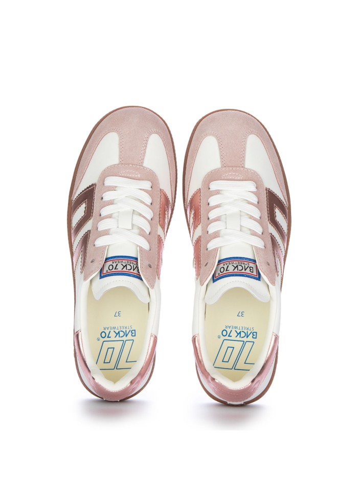 sneakers donna back 70 cloud metallic nude bianco rosa