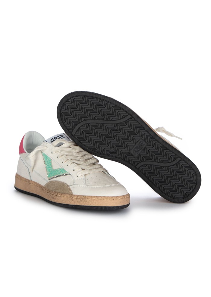 sneakers donna 4b12 playnew bianco rosa