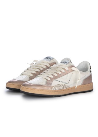 sneaker donna 4b12 playnew bianco rosa metallico
