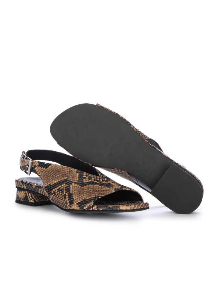 damen sandalen poeve christin diamante braun schwarz