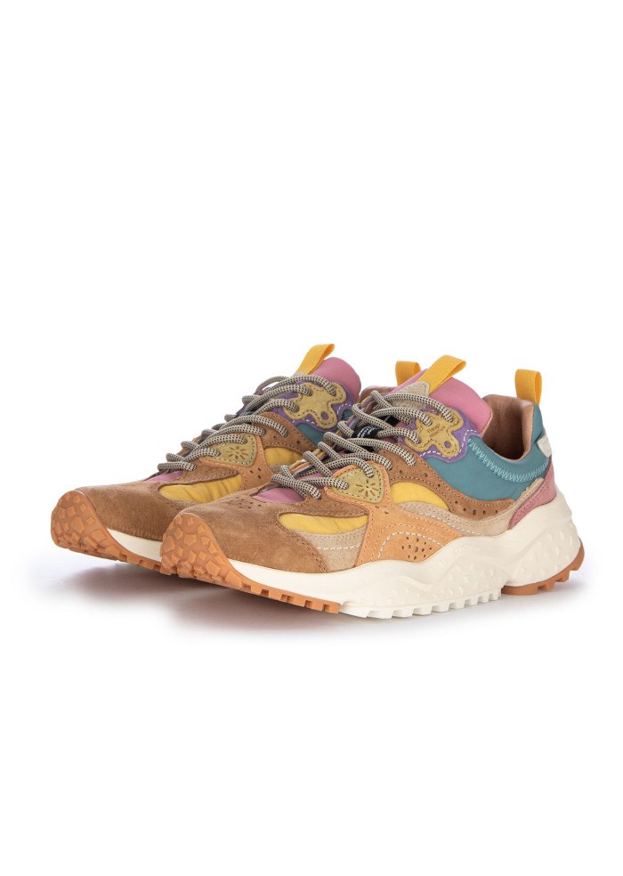 sneakers donna flower mountain wave beige rosa antico