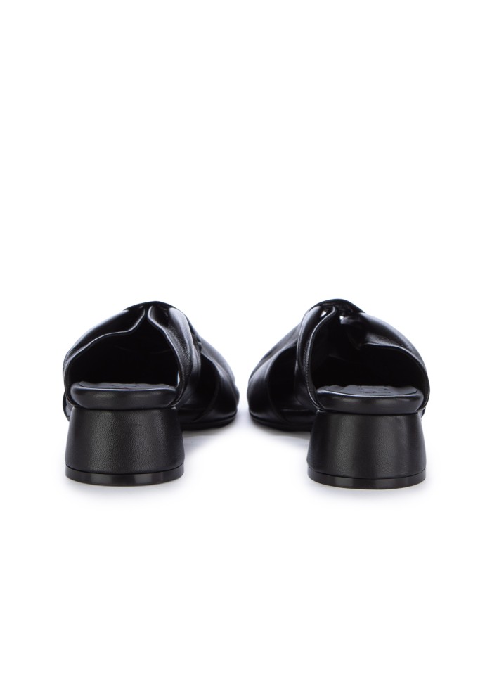 womens mules sandals poeve nappa chiffon black