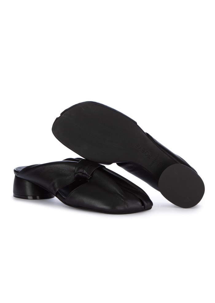 womens mules sandals poeve nappa chiffon black