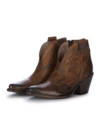 womens texan ankle boots keep crust cuoio brown
