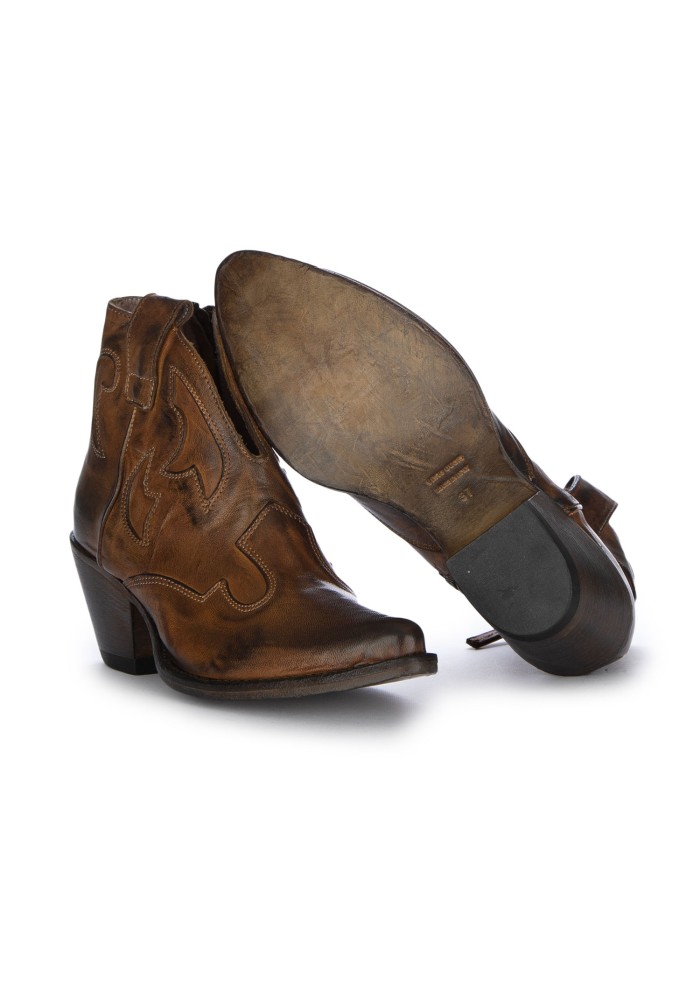 stivaletti donna keep texani crust cuoio marrone