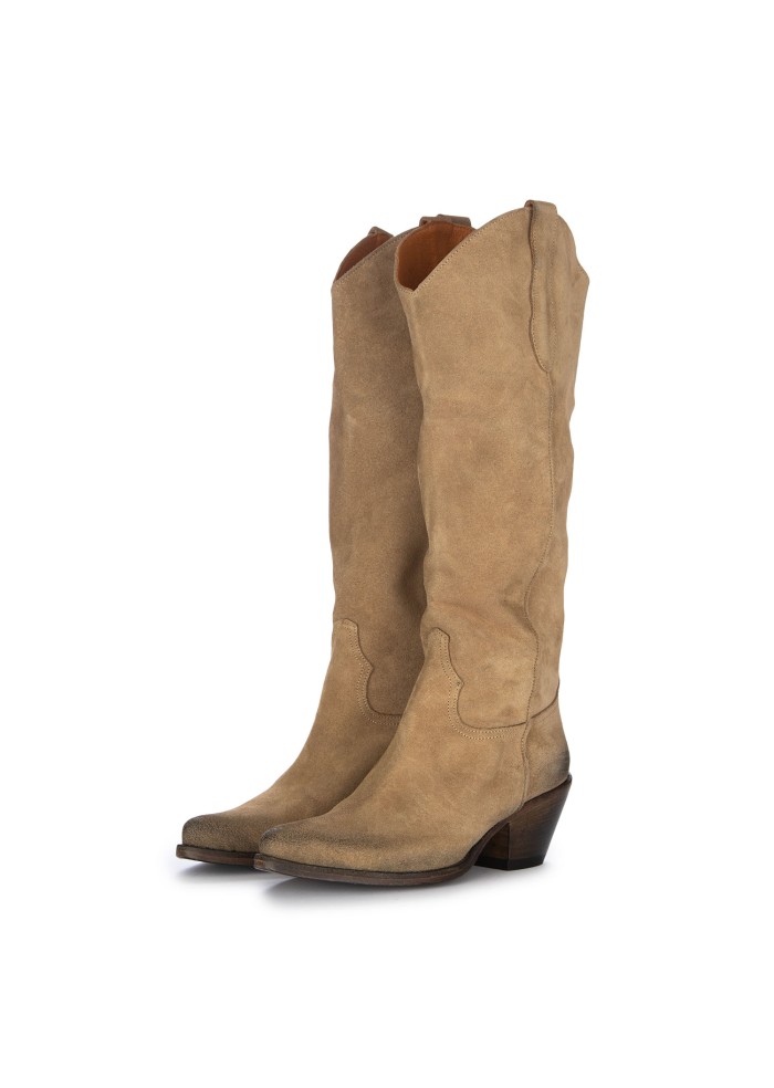 stivali texani donna keep camoscio sabbia