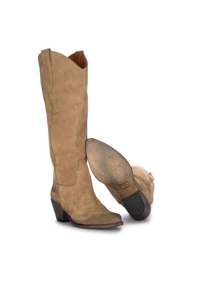stivali texani donna keep camoscio sabbia