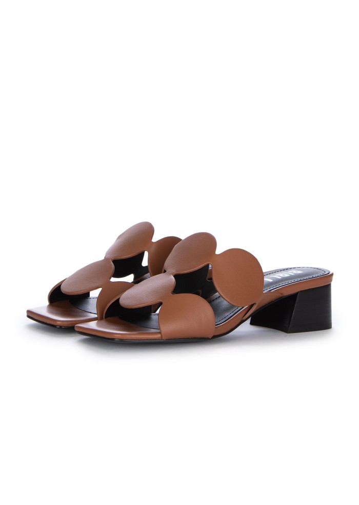 womens heeled mules bibi lou onami brown