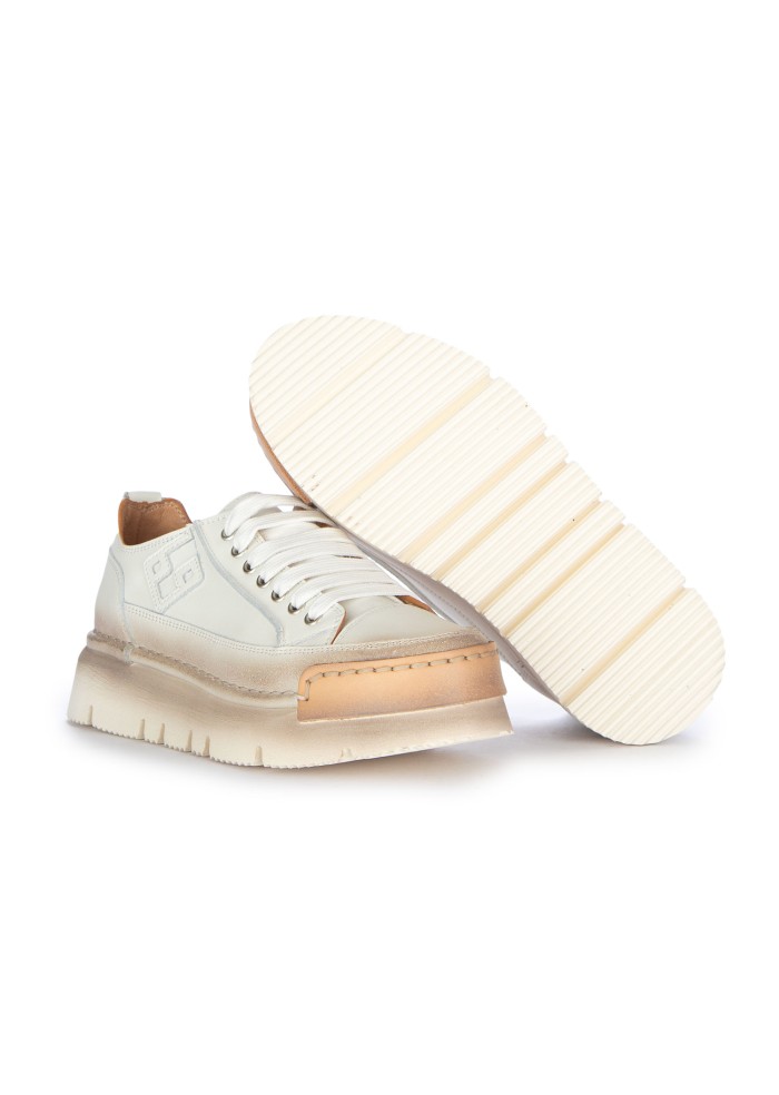 sneakers donna bng real shoes la perla sfumata tortora bianco panna