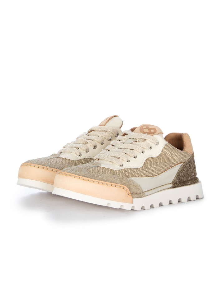 sneakers uomo bng real shoes canvas beige bianco panna