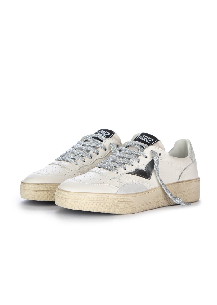 sneakers donna 4b12 hyper bianco argento