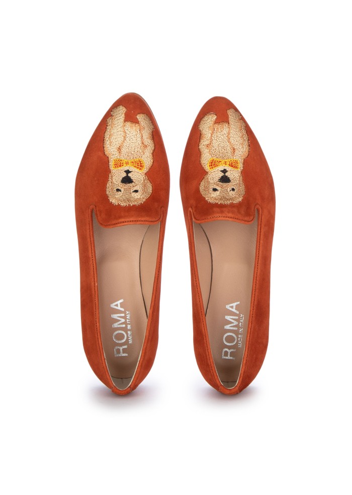 damen slipper roma pudel papillon braun