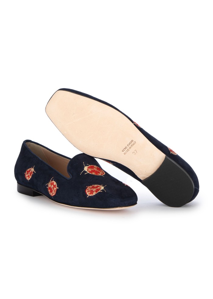 damen slipper roma marienkafer blau