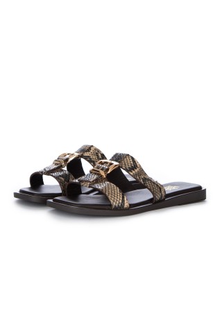 womens sandals pixy piton beige black