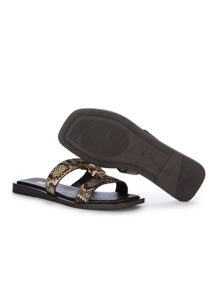 sandali donna pixy pitone beige nero