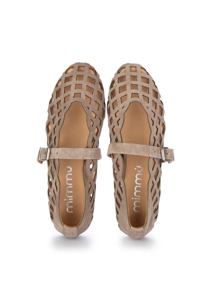 damen ballerinas mimmu wildleder grau